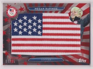 Rare 2016 Topps Olympic Megan Rapinoe Flag Patch Card /25 Usa Soccer Great