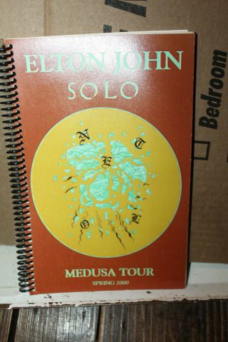 2000 Elton John Solo Medusa Tour Concert Itinerary Crew Guide Rare Spring