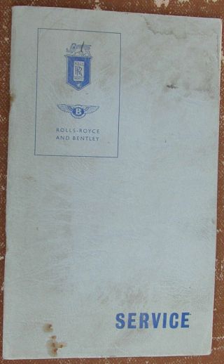 Old Sales Brochure Rolls - Royce And Bentley Service 1950 