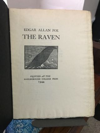 The Raven Edgar Allen Poe 1/75 Limited Edition 1944 Rare Scarce 1st Poetry