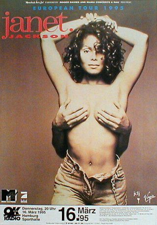 Janet Jackson Rare Concert Poster From 1995 Rolled