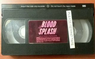 Blood Splash Vhs Ultra Rare Slasher Horror 1988