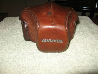Rare Brown Olympus Om1,  Om2,  Om3 Leather Camera Case Complete Great Look