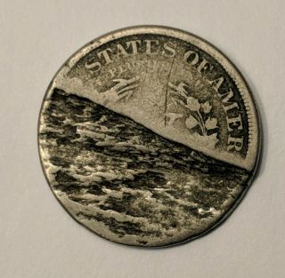 1886 Liberty Head " V " Nickel Split Planchet Error Key Date Rare Coin