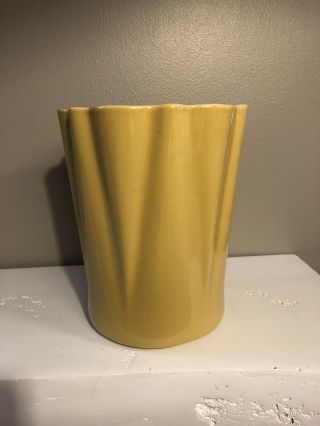 Vintage Frankoma 732 Yellow Pottery 9” Tall Vase Rare