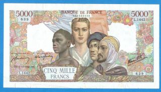 France 5000 Francs 1945 Sries 036035639 Rare