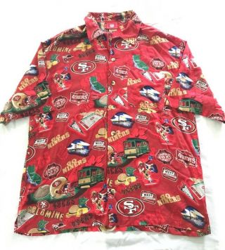 Mens Vintage San Francisco Sf 49ers Nfl Hawaiian Shirt Football Rare