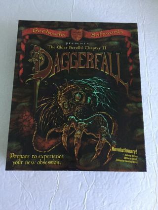 Vintage Rare - Elder Scrolls 2 Daggerfall Pc Big Box Holographic &