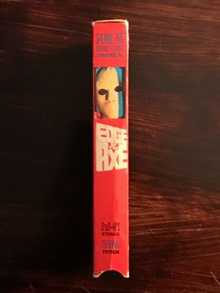 Edge Of The Axe VHS Rare Horror Gore Backwoods Slasher Forum Home Video 1988 VG 4