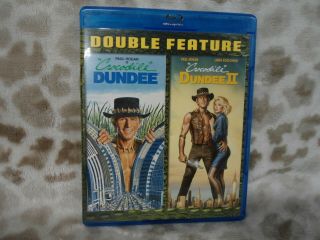 Rare Crocodile Dundee Double Feature 1 & 2 Blu - Ray Dvd Movie 2 - Disc Vhtf Oop