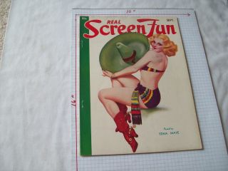 Real Screen Fun 9/37 Earle Bergey Snappy Girlie Vintage Rare Vf/xf
