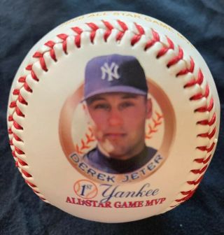 Derek Jeter 2000 All Star Game Mvp Ny Yankees Logo Fotoball Rare Baseball Ball