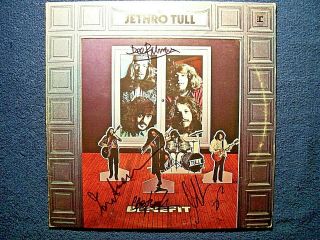 Jethro Tull Ian Anderson " Benefit " Autographed Album Cover By 4 Rare