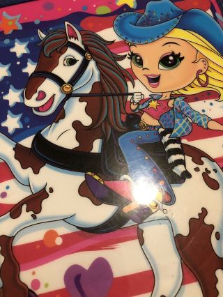Vintage Rare Lisa Frank Horse Riding Cowgirl American Flag Trapper Keeper Binder 2