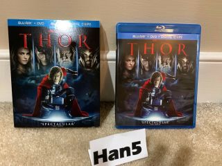 Thor With Rare Slipcover Slip Cover Blu Ray Dvd 2 - Disc,  2011 Marvel Avengers Mcu