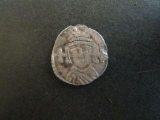 MAURICE TIBERIUS (582 - 602 AD) Silver Siliqua.  Monogram.  High silver.  Rare 3