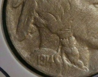 Poss.  1914/3 P Overdate Error Rare 5c Indian Head Buffalo Nickel ^horn
