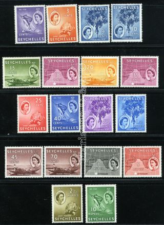 Seychelles 1954 Sg 174//188 Sc 173 - 90 Vf Og Mnh Rare Complete Set 18 Stamp