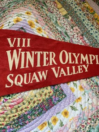 Very Rare Vintage 1960 VIII Winter Olympic Games CA Squaw Valley Desk Flags 3