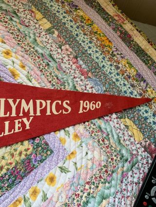 Very Rare Vintage 1960 VIII Winter Olympic Games CA Squaw Valley Desk Flags 4