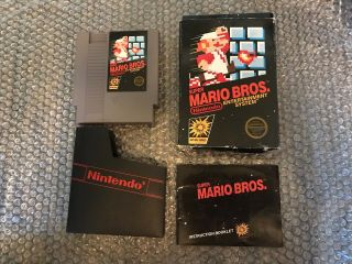 1985 Mario Bros Nintendo Nes Cib Black Box Action Series Rare 5 Screw