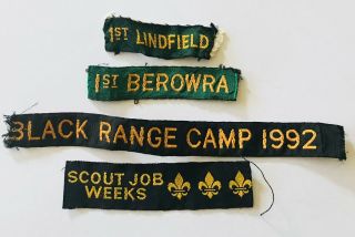 Scout Job Weeks Lindfield Berowra Black Range Patch Badge Rare Vintage (p13)