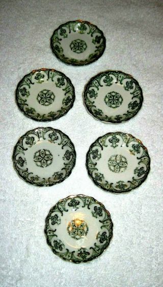 6 Rare Antique J&c Meakin Chatham 3 " Butter Pat Plate Dish Hanley England