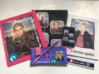 Rare Christina Aguilera 2000 School Supplies - Folders - Pencil Bag - Pencil - Spiral