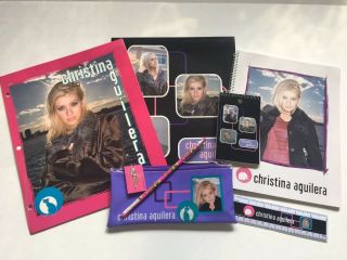 RARE Christina Aguilera 2000 School Supplies - Folders - Pencil Bag - Pencil - Spiral 2