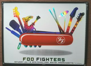 2015 Rare Foo Fighters Fenway Park Holo Foil Poster - Emek Ae 100/100