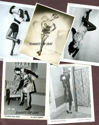 Five (5) Rare Irving Klaw Photographs,  Early 1950s,  Vintage Fetish