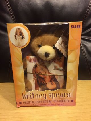 Britney Spears Rare Collectible Bear W/cd 2000 Oops I Did It Again Britney Brand