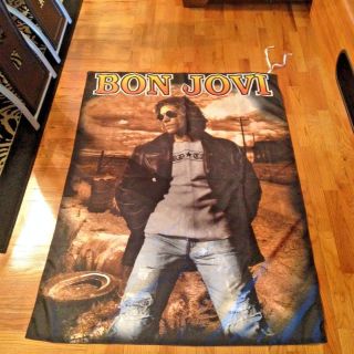 Rare Jon Bon Jovi Huge 36x52 Inch Tapestry With The Circle Music Cd Hair Metal