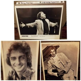 Rare Set Of (3) 8x10 B&w Barry Manilow Photos