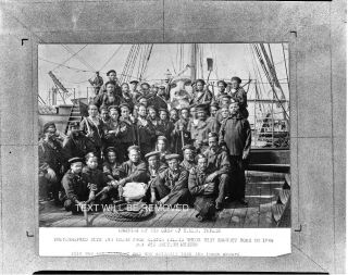 Crew H.  M.  S.  Topaze Rare 1869 Easter Island Head Press Negative 5 " X 4 " 76773