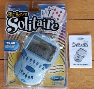 Radica Big Screen Solitaire Rare 2000 Electronic Hand Held Game
