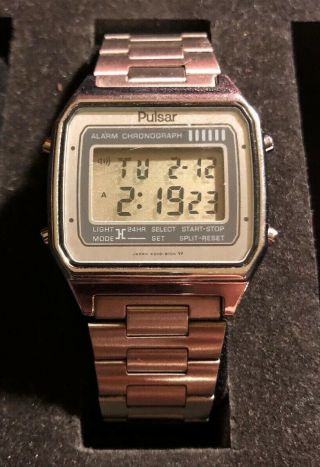 Vintage Rare Wristwatch Digital Lcd Pulsar By Seiko W309 - 5009 Alrm Chronograph