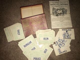 Rare Vintage 1904 Parker Brothers Sherlock Holmes Card Game Complete 115 Years