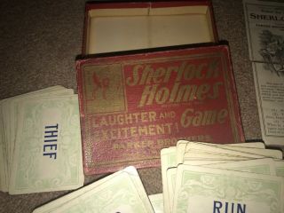 Rare Vintage 1904 Parker Brothers Sherlock Holmes Card Game Complete 115 years 3
