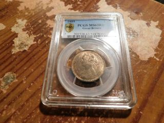 1889 Great Britain Half Penny Pcgs Ms63 Rb Rare Bv Unc $150