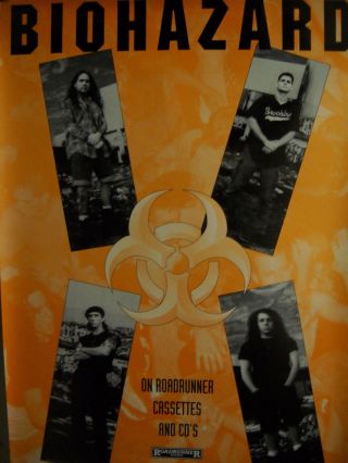 Biohazard Large Rare Promo Poster For Urban Discipline