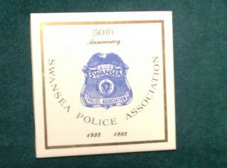 Swansea Police Association Massachusetts 50th Anniversary Plaque,  Trivit Rare