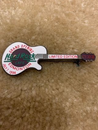 Hard Rock Cafe 1994 Edmonton Grand Opening Guitar Pin Very Rare Le