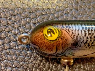 Very Rare Vintage Heddon Tiny Torpedo Fishing Lure Pac Man Eyes Very Rare