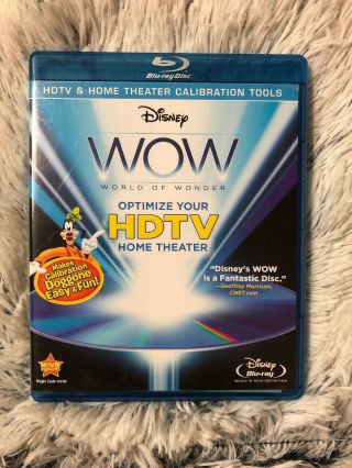 Rare Disney Wow World Of Wonder Blu - Ray Hdtv & Home Theatre Calibration Set