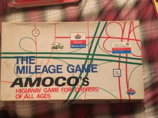 The Mileage Game 1976 Amoco Gas Motor Club Board Game Complete Cadaco Rare
