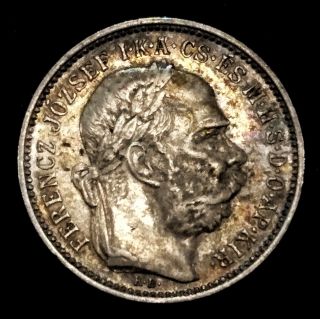 1896 1 Korona Franc Joseph I Hungary,  Rare,  Natural Tunned,  Ms,  Prooflike