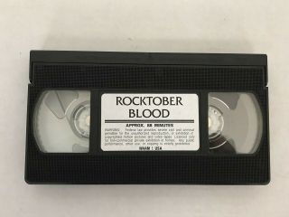 Rocktober Blood RARE Horror VHS WHAM USA Jef Films Canadian Rating Box Protector 5