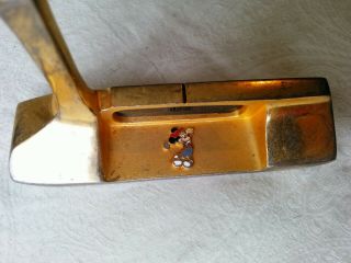 Ultra Rare 24 K Gold Plated Walt Disney World Golf Putter W/mickey Relief