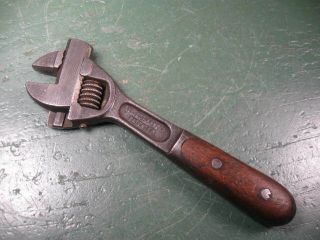 Old Vintage Mechanics Tools Rare Perfect Handle Adjustable Wrench H.  D.  Smith